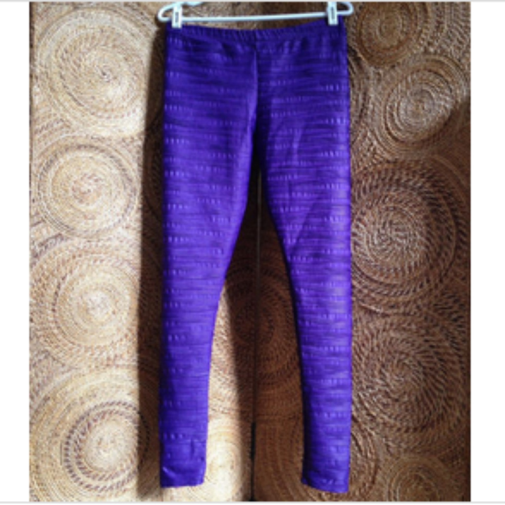 ASOS Pants Leggings Womens 8 Deep Purple Textured